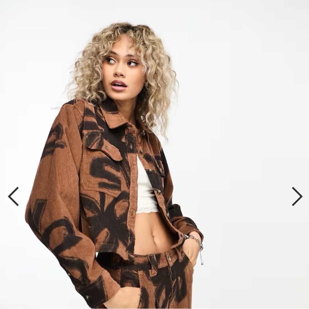 Obey Nabi corduroy cropped shirt